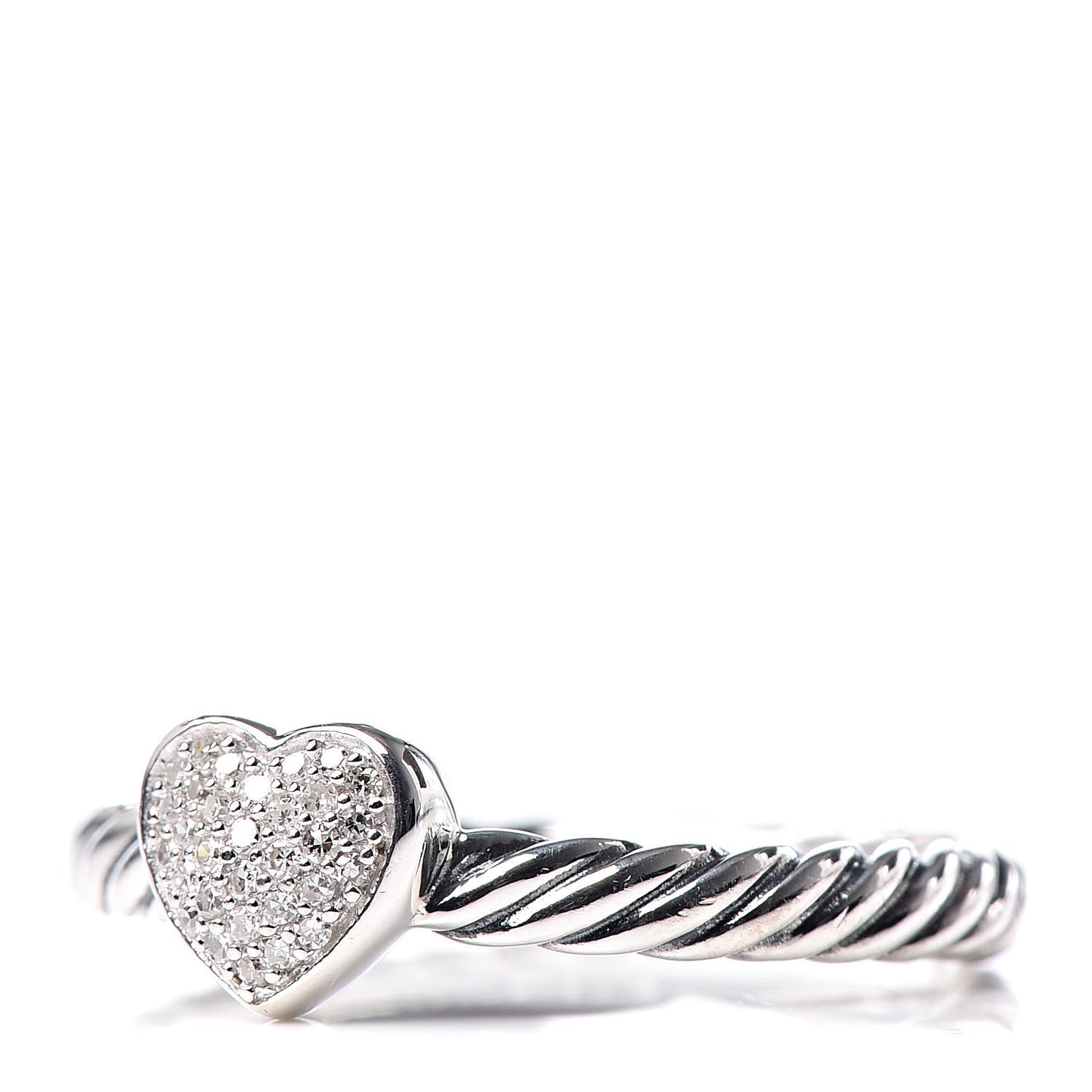Sterling Silver Diamond Cable Classics Heart Ring 49 5