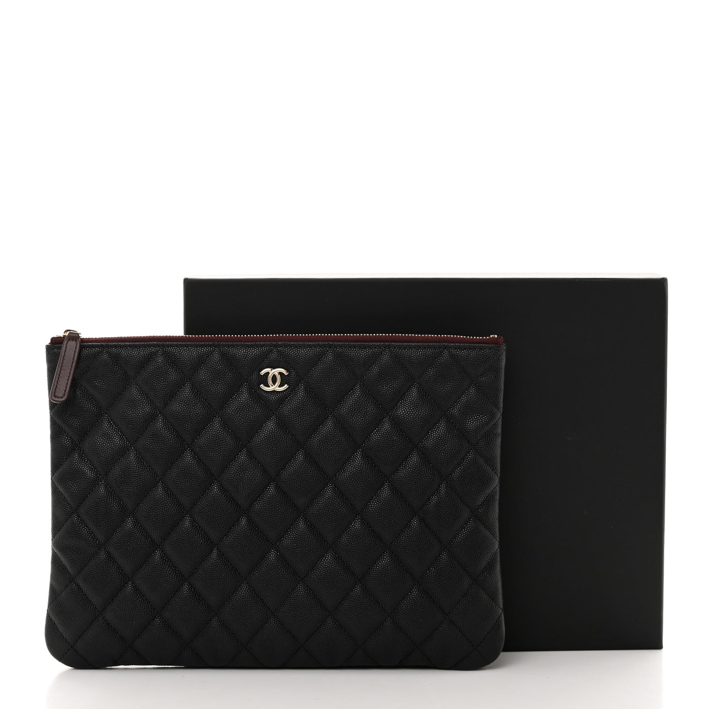 Caviar Quilted Medium Cosmetic Case Black