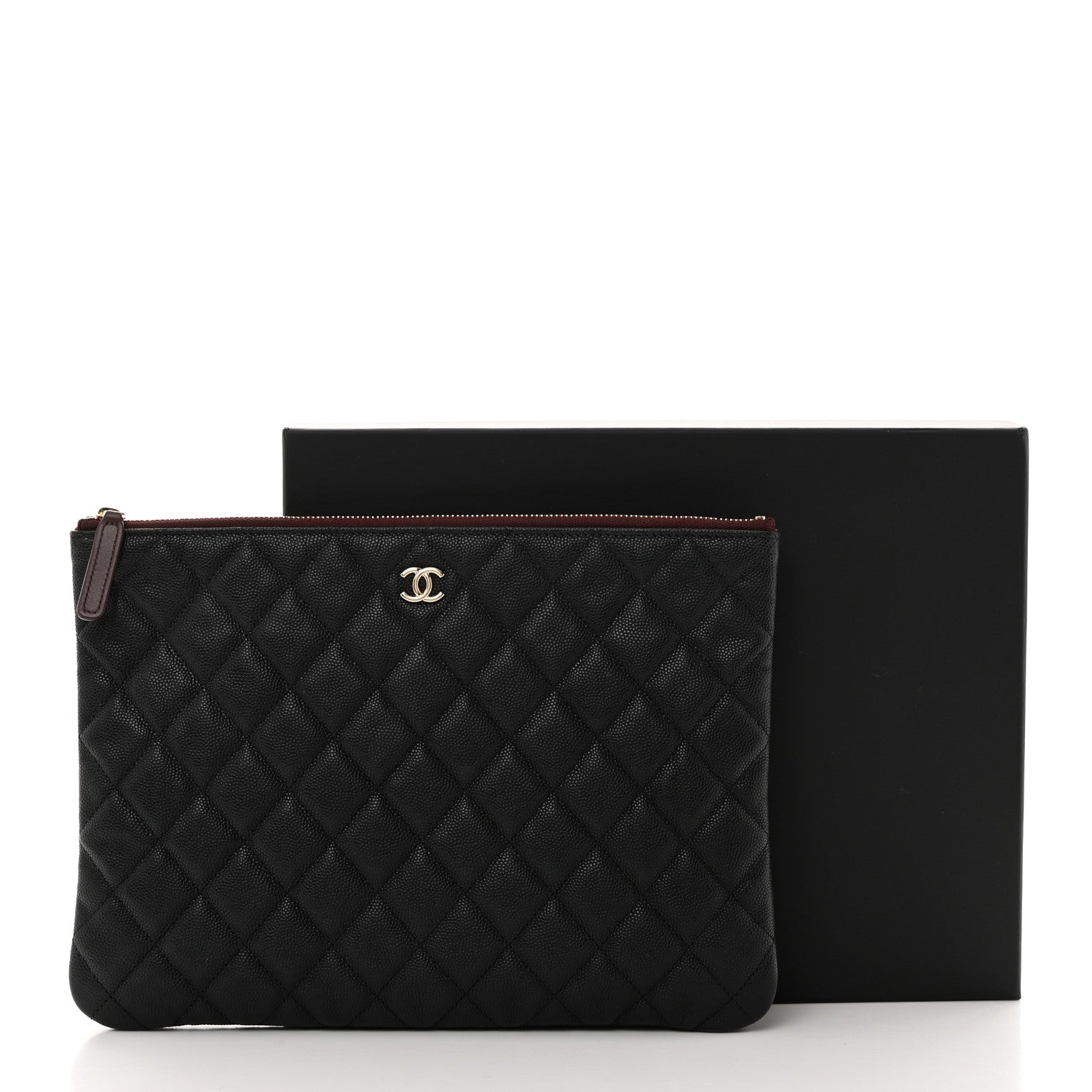 Chanel Caviar Quilted Medium Cosmetic Case Black 7 of 8
