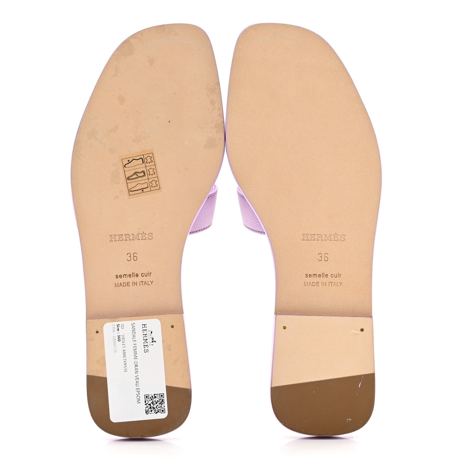 Hermes Epsom Oran Sandals 36 Violet Amethyst 5 of 8