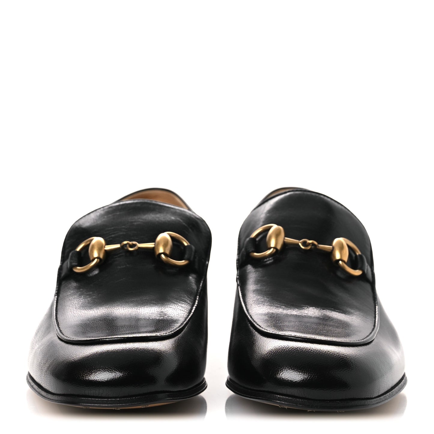 Goatskin Womens Horsebit Mid-Heel Loafers 36 Black