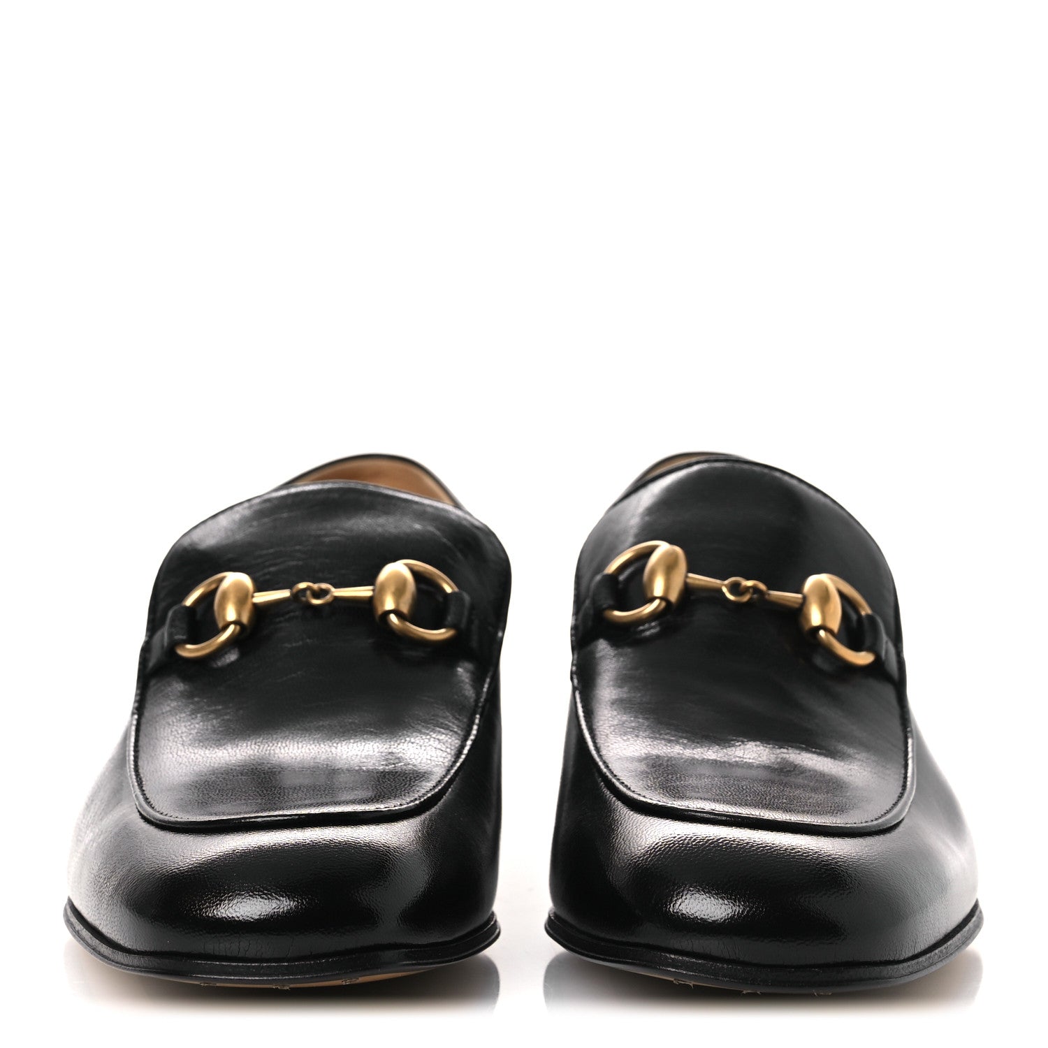 Gucci Goatskin Womens Horsebit Mid-Heel Loafers 36 Black 3 of 11