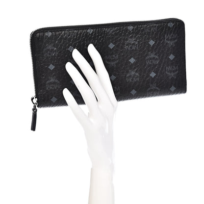 MCM Visetos Large Zip Around Wallet Black 2 of 9
