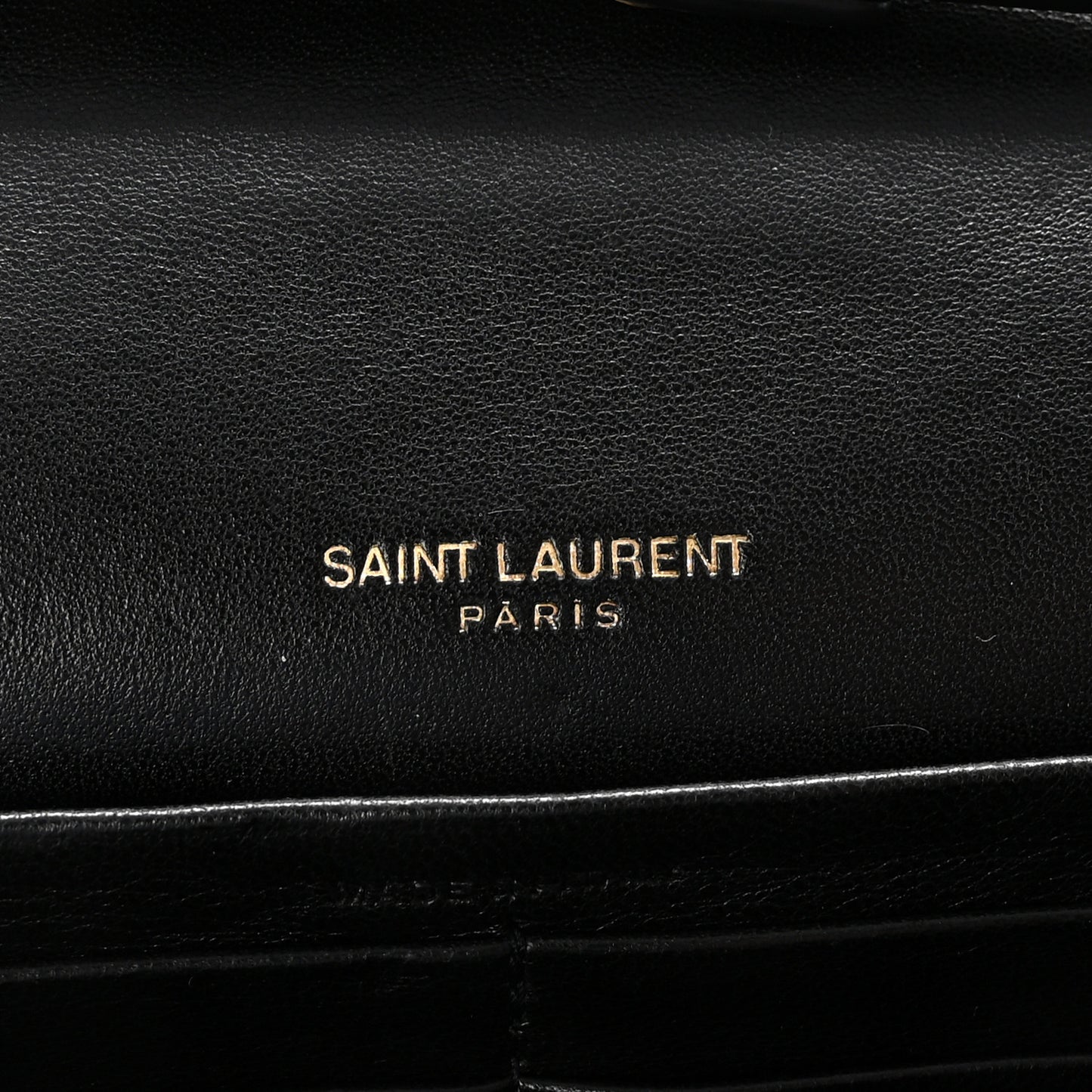 Lambskin Matelasse Chevron Monogram Sulpice Chain Wallet Black