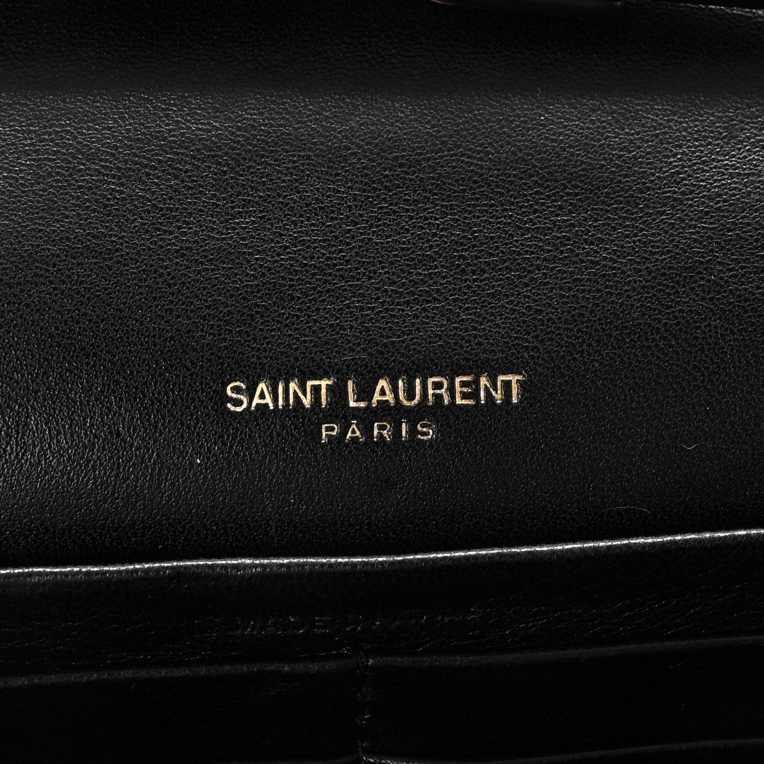 Saint Laurent Lambskin Matelasse Chevron Monogram Sulpice Chain Wallet Black 6 of 10