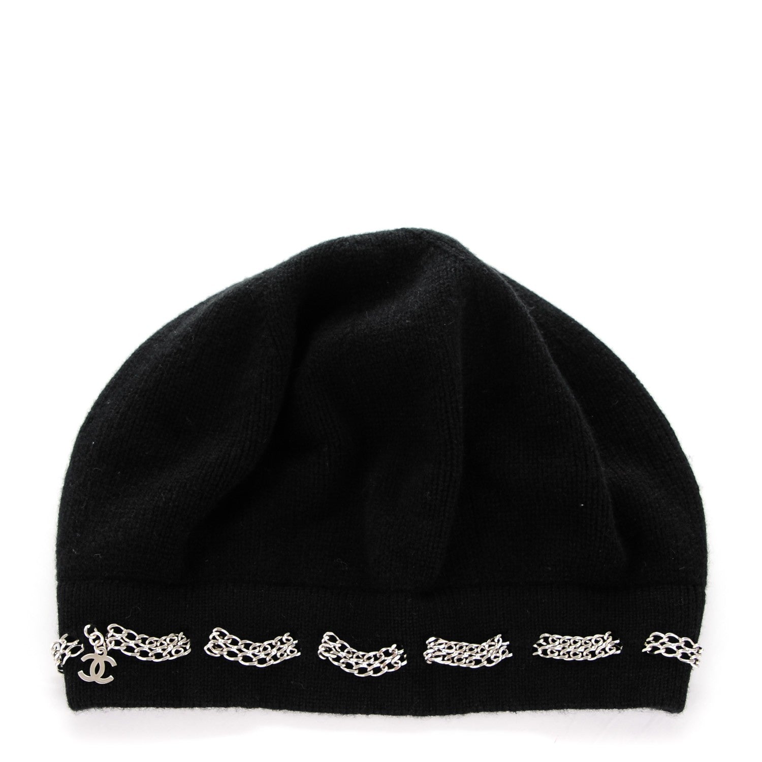 Chanel Cashmere Chain CC Beanie Black 1 of 5