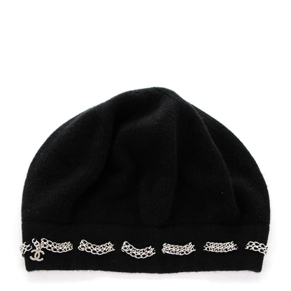 Chanel Cashmere Chain CC Beanie Black 1 of 5