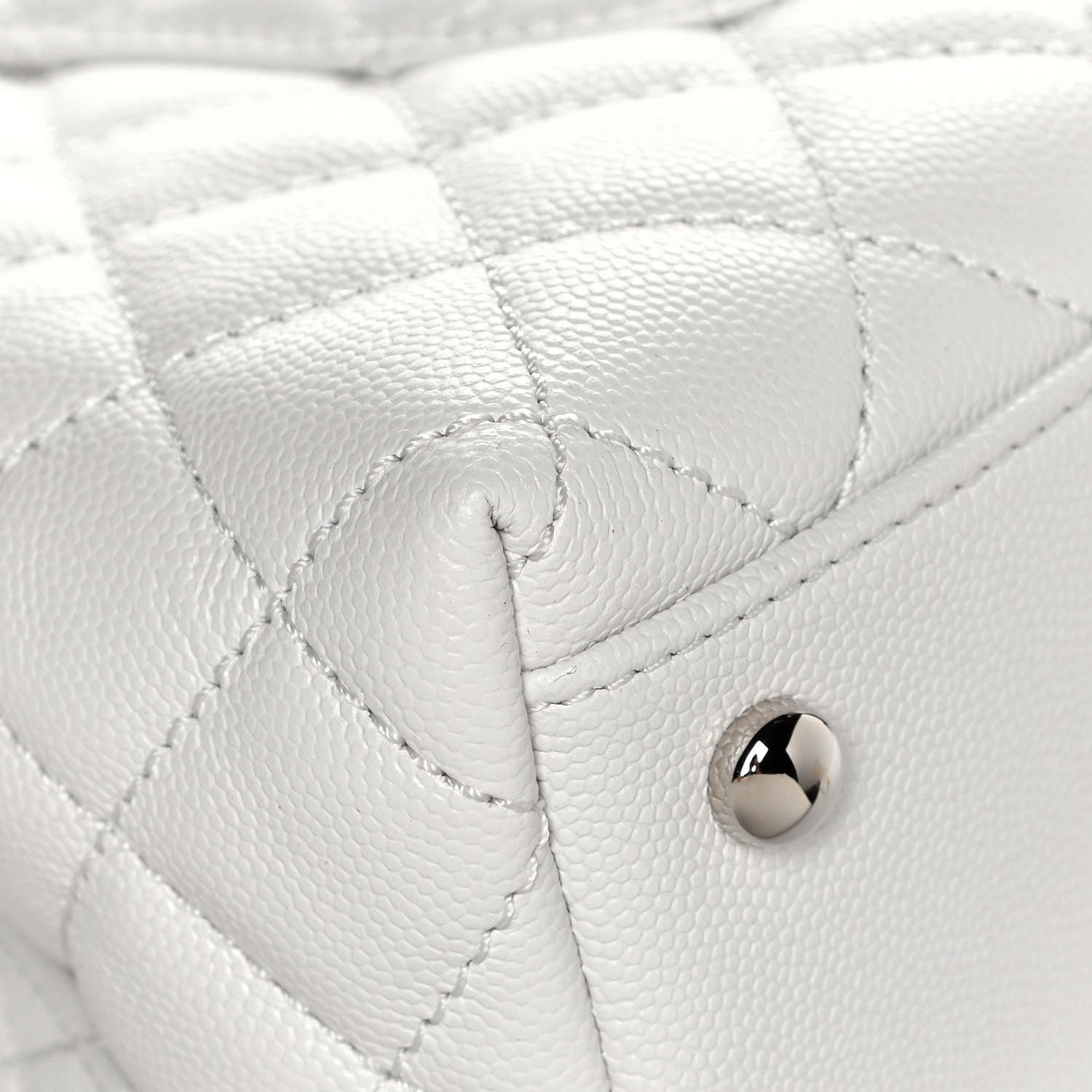 Chanel Caviar Quilted Small Coco Handle Flap White 11 of 14