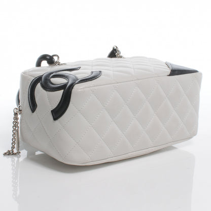 Chanel Calfskin Quilted Small Cambon Bowler White Black 4 of 7