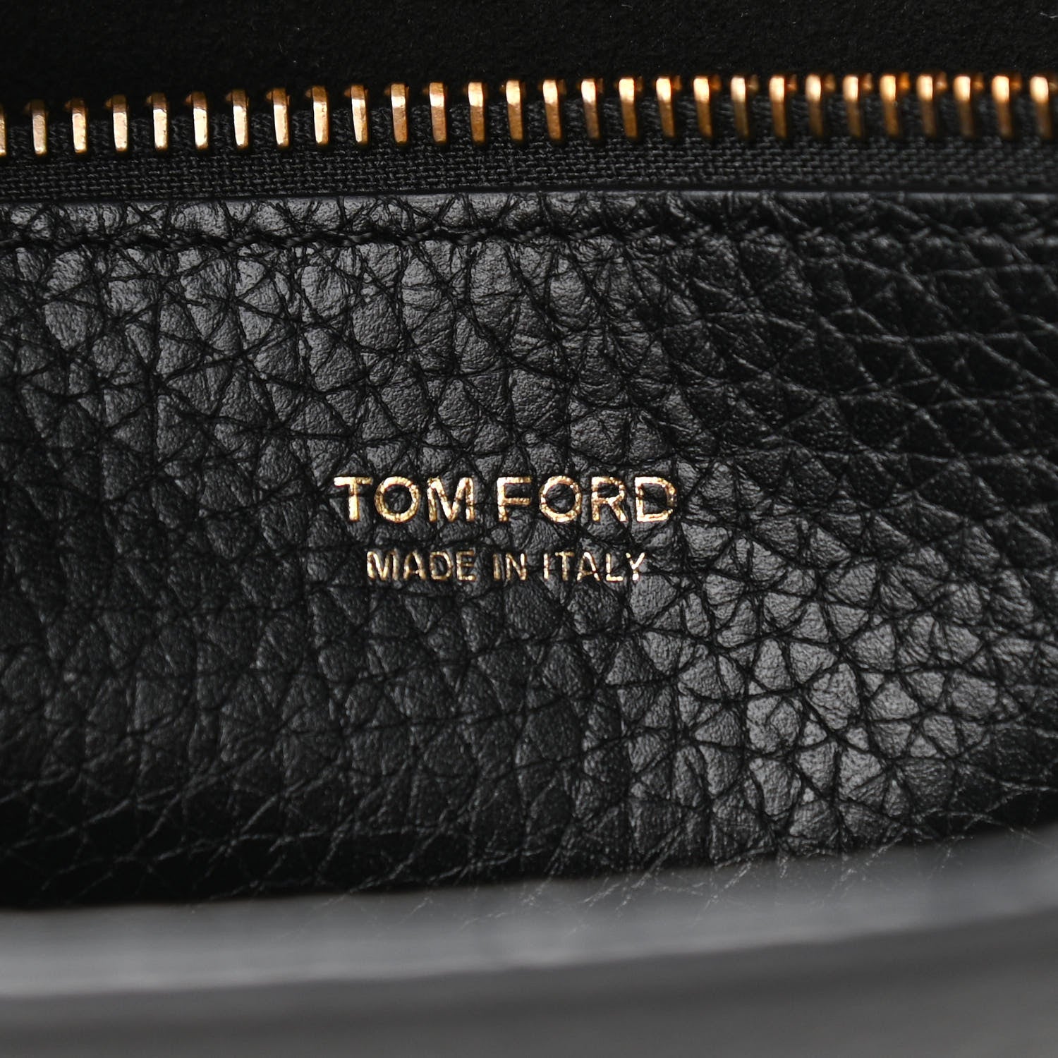 Tom Ford Pebbled Calfskin Zip Shoulder Bag Black 8 of 9