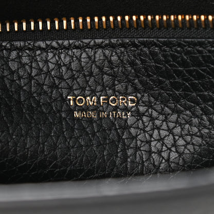 Tom Ford Pebbled Calfskin Zip Shoulder Bag Black 8 of 9