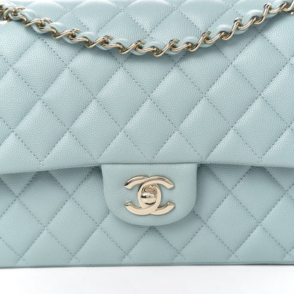 Chanel Caviar Quilted Medium Double Flap Light Blue 9 of 10