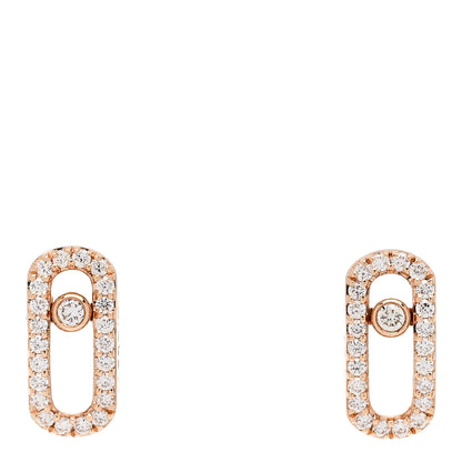 Messika 18K Rose Gold Diamond Move Uno Earrings 1 of 6