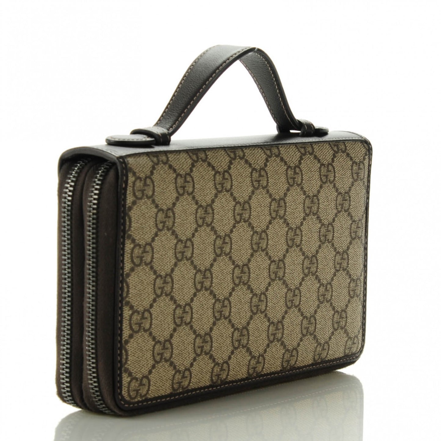 GG Supreme Monogram Travel Document Case Dark Brown