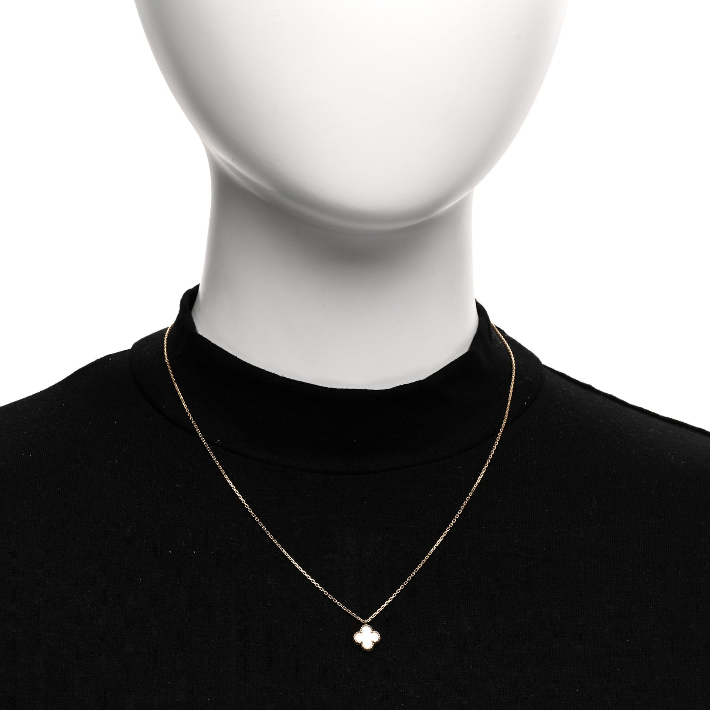 18K Yellow Gold Mother of Pearl Sweet Alhambra Pendant Necklace