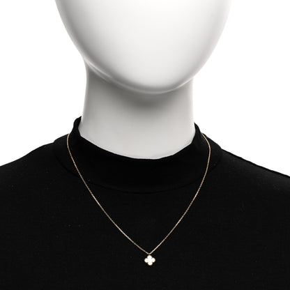 Van Cleef & Arpels 18K Yellow Gold Mother of Pearl Sweet Alhambra Pendant Necklace 2 of 5