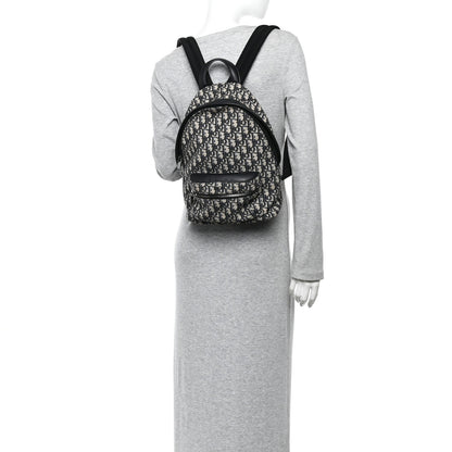 Christian Dior Oblique Calfskin Rider Kid's Backpack Beige Black 2 of 10