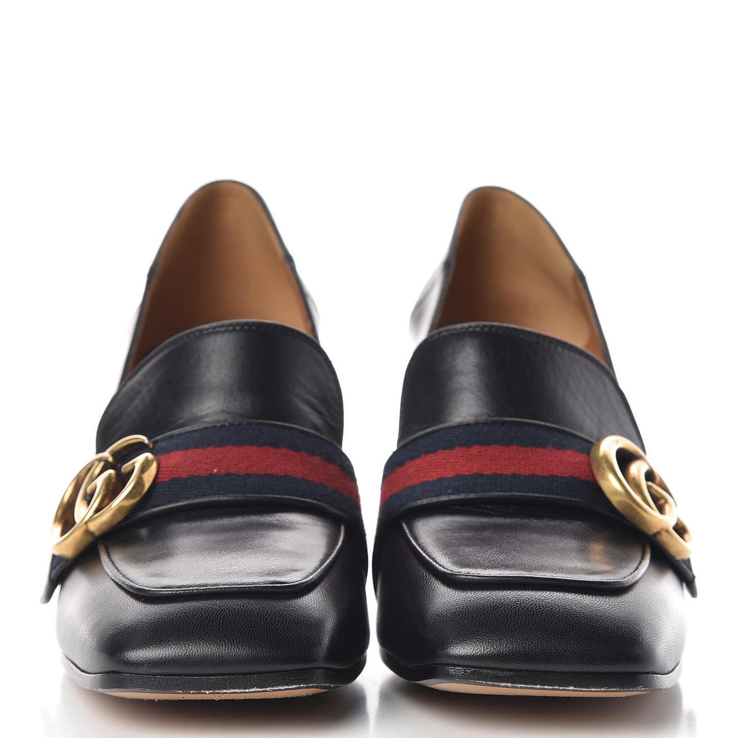 Malaga Kid Web Pearl Embellished Peyton 75mm Loafer Pumps 36 Black