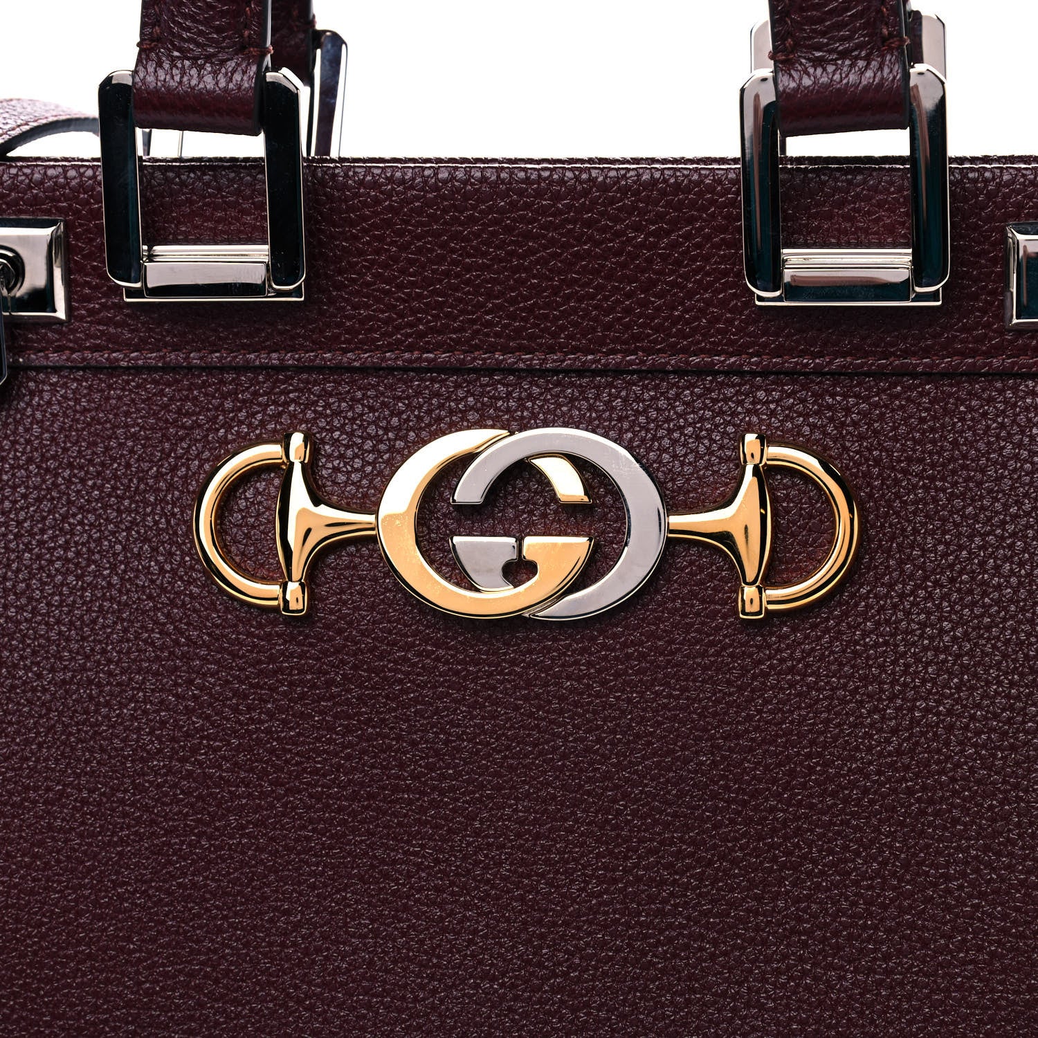 Gucci Grainy Calfskin Small Zumi Top Handle Bag Vintage Bordeaux 9 of 11
