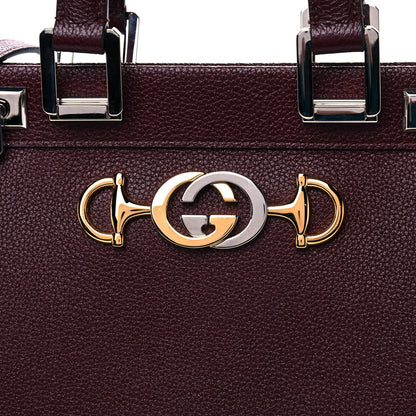 Gucci Grainy Calfskin Small Zumi Top Handle Bag Vintage Bordeaux 9 of 11