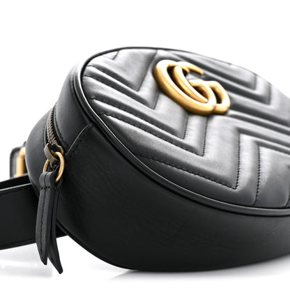 Gucci Calfskin Matelasse GG Marmont Belt Bag 85 34 Black 9 of 13