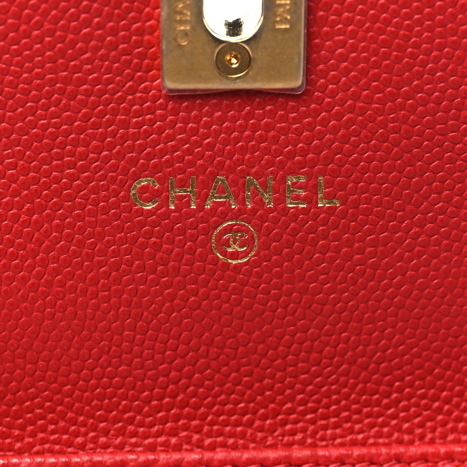 Chanel Caviar Quilted Chain Handle Round Phone Holder Red 6 of 10