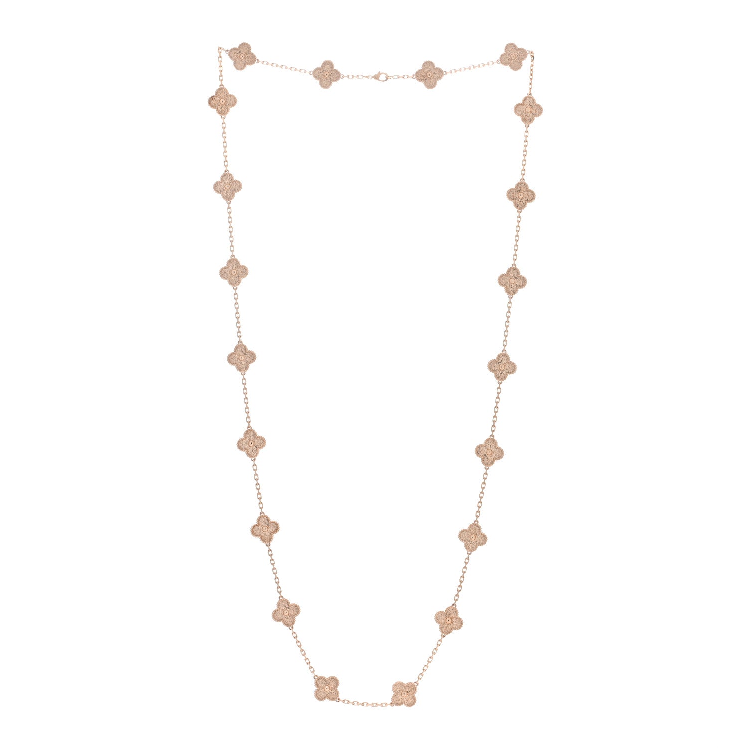 Van Cleef & Arpels 18K Rose Gold 20 Motifs Vintage Alhambra Necklace 2 of 5