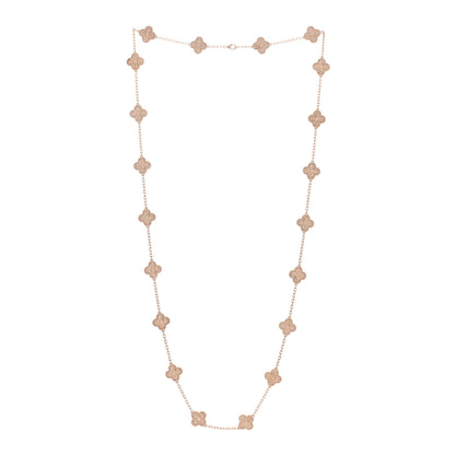 Van Cleef & Arpels 18K Rose Gold 20 Motifs Vintage Alhambra Necklace 2 of 5