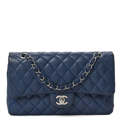 Chanel Lambskin Perforated Medium Double Flap Blue 1 of 11