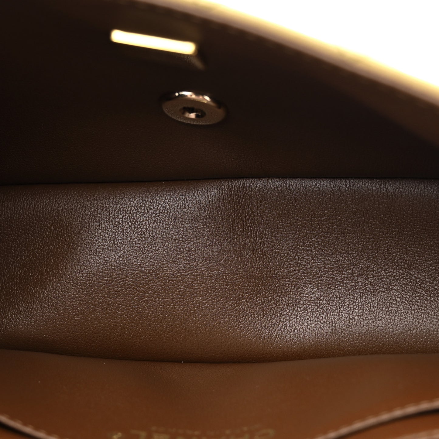 Lambskin Quilted Bi-Color Mini Top Handle Rectangular Flap Green Brown