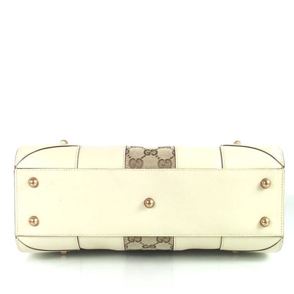 Gucci Monogram Web Satchel Ivory 5 of 10