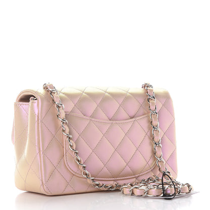 Chanel Iridescent Calfskin Quilted Mini Rectangular Flap Pink 3 of 9