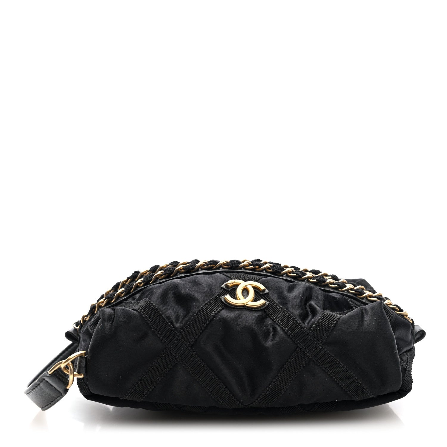 Chanel Nylon Grosgrain Lifestyle Pouch With Sleep Mask Black 1 of 8