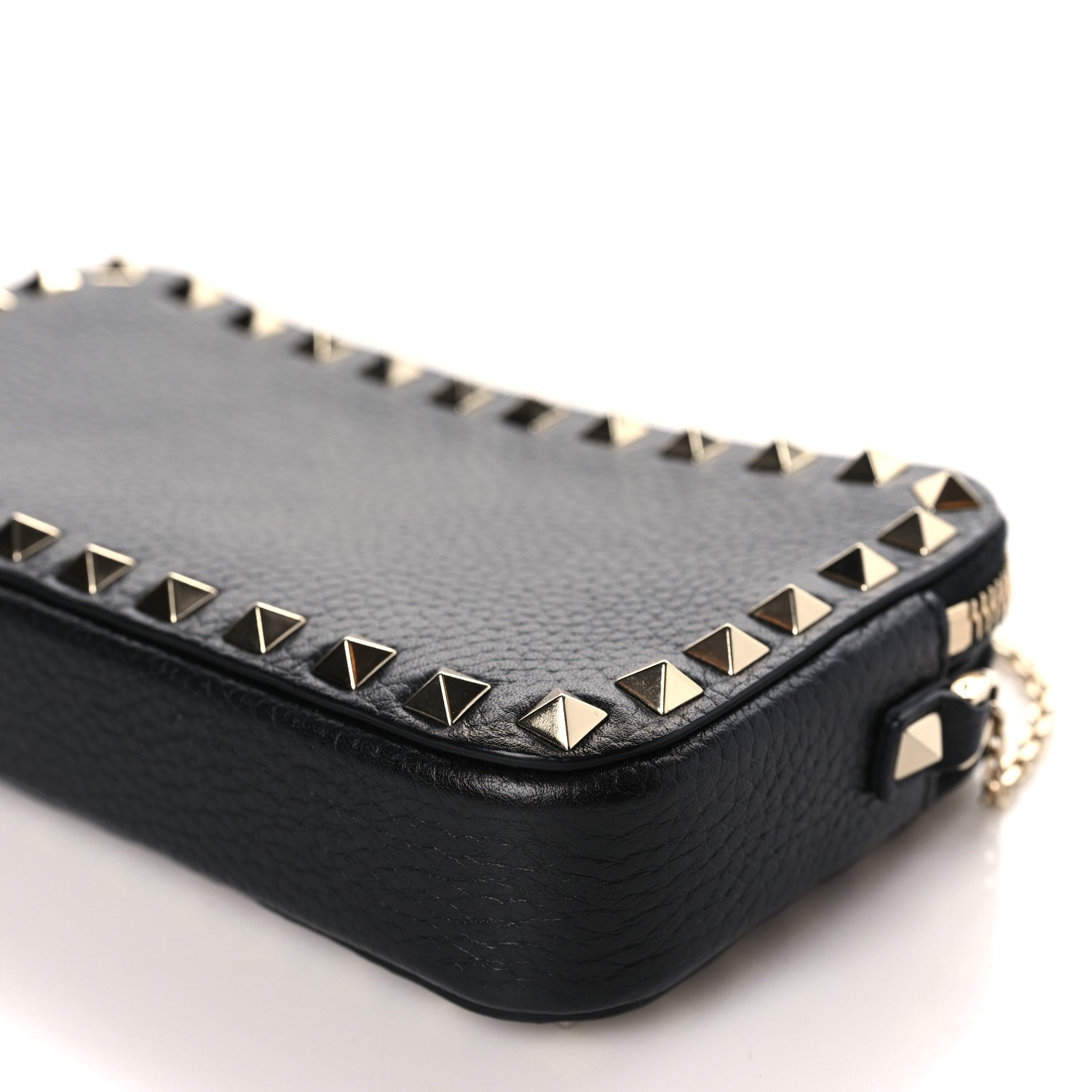 Valentino Garavani Pebbled Calfskin Rockstud Small Chain Shoulder Bag Black 10 of 10