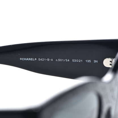 Chanel Acetate Strass Rectangle Sunglasses 5421B Black 5 of 7