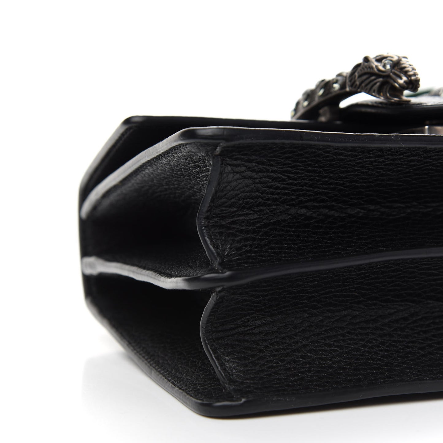 Dollar Calfskin Crystal Web Mini Dionysus Bamboo Top Handle Bag Black Black Diamond