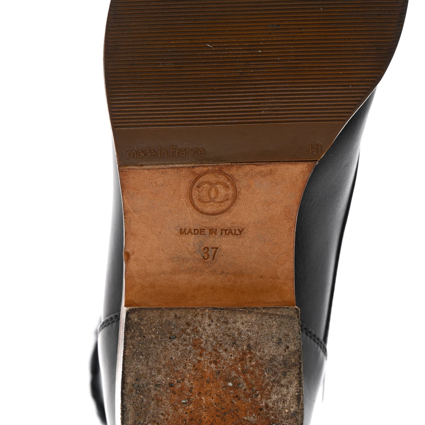 Calfskin Sock High CC Combat Boots 37 Black