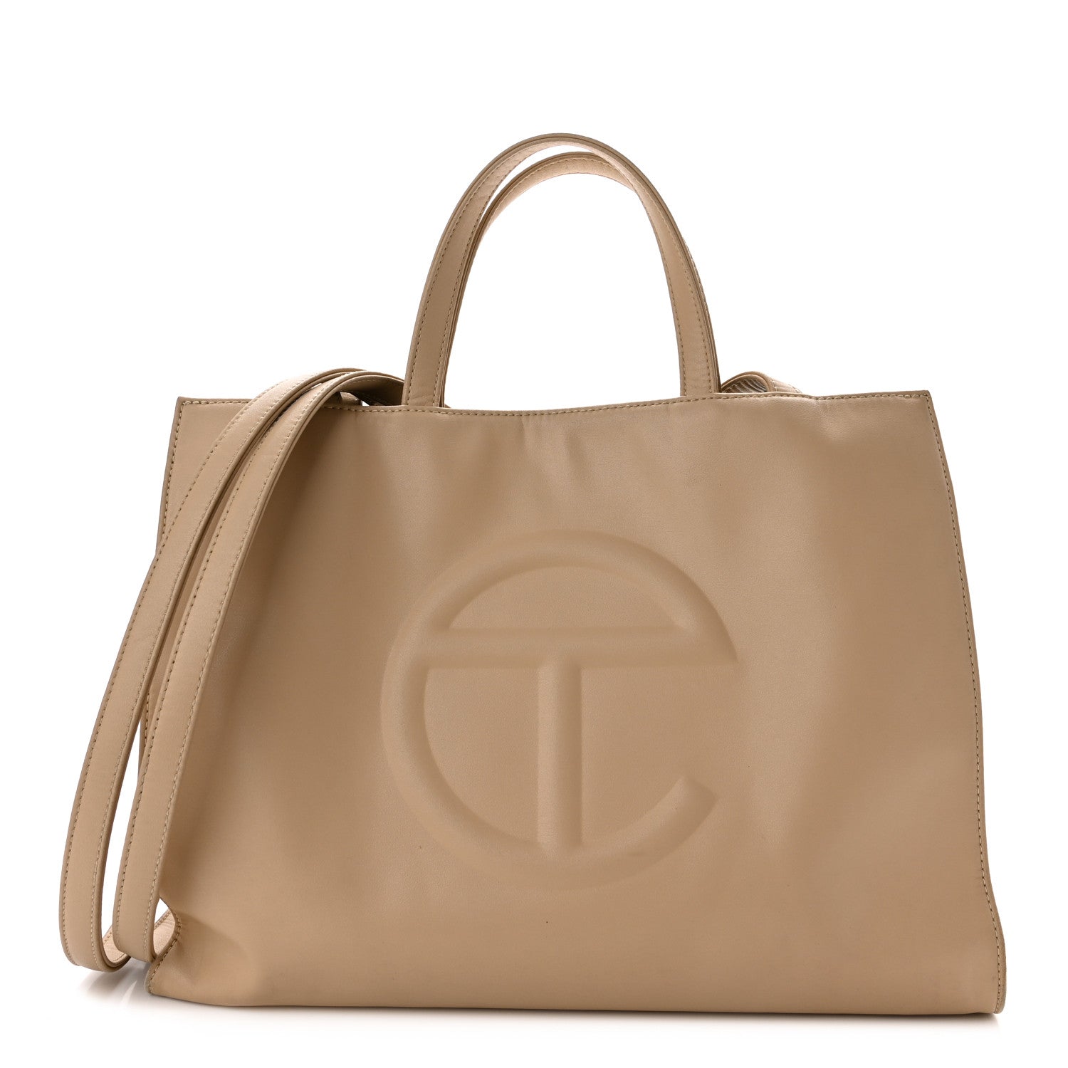 Telfar Vegan Leather Medium Shopping Bag Cream 1 of 11