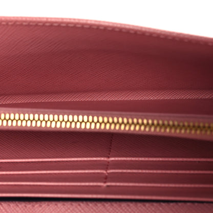 Prada Saffiano Metal Continental Flap Wallet Cerise Petal 6 of 9