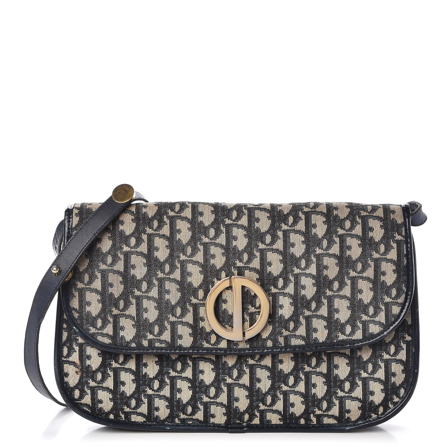 Christian Dior Monogram Flap Navy Blue 1 of 14