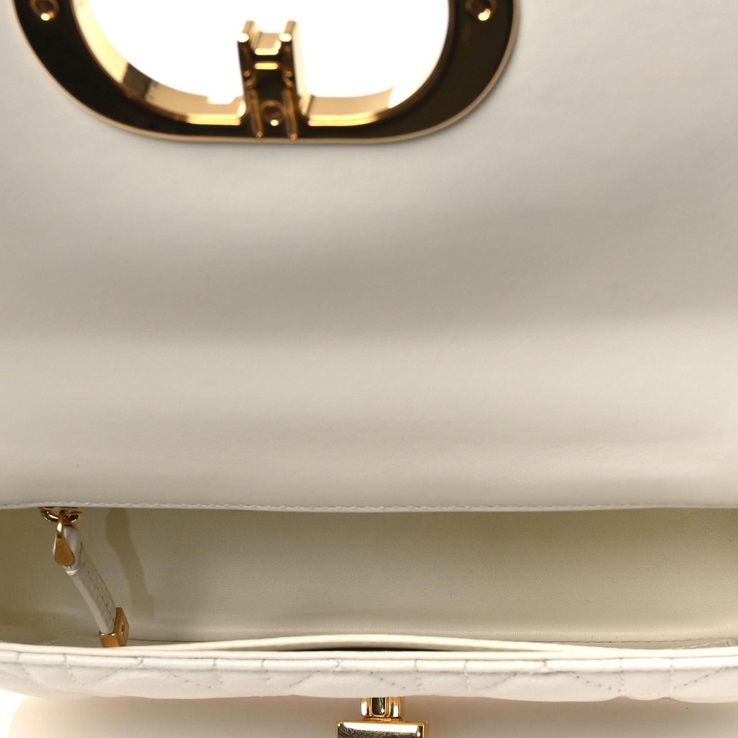 Lambskin Cannage Small Caro Bag Ivory