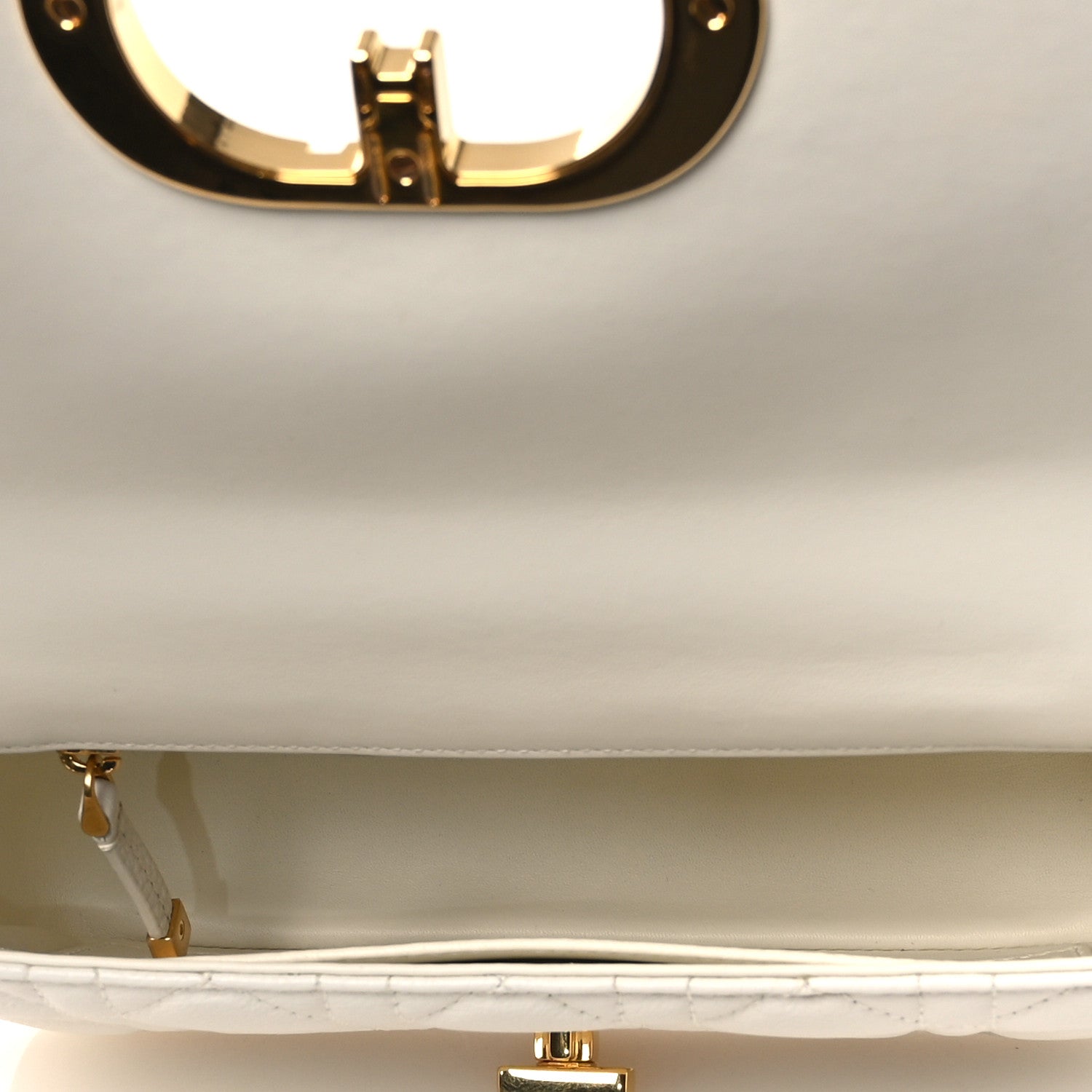 Christian Dior Lambskin Cannage Small Caro Bag Ivory 5 of 11