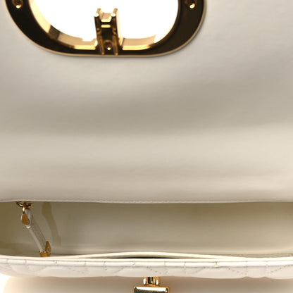 Christian Dior Lambskin Cannage Small Caro Bag Ivory 5 of 11