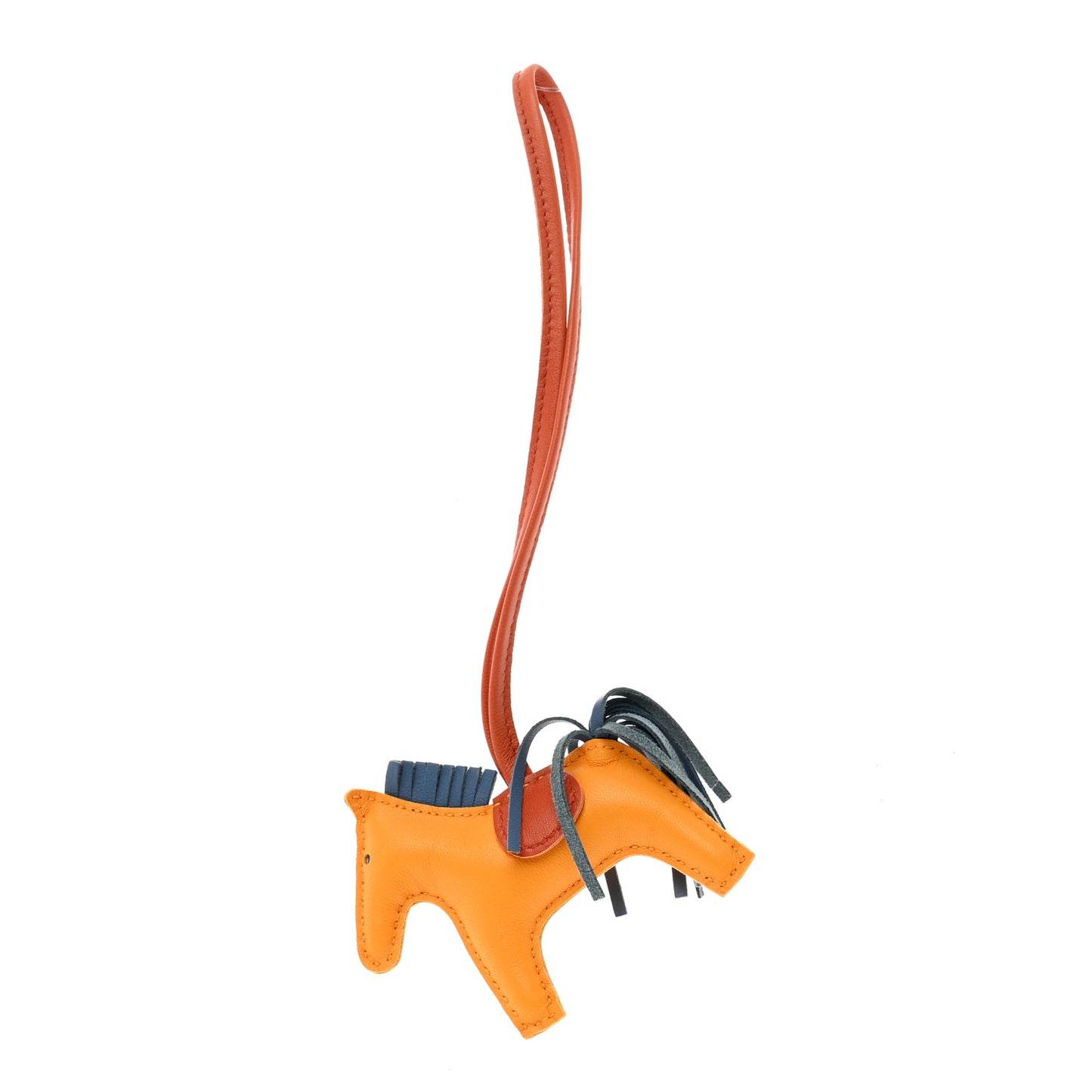 Milo Lambskin Grigri Rodeo Horse Bag Charm PM Jaune D'Or Bleu Agate Cornaline