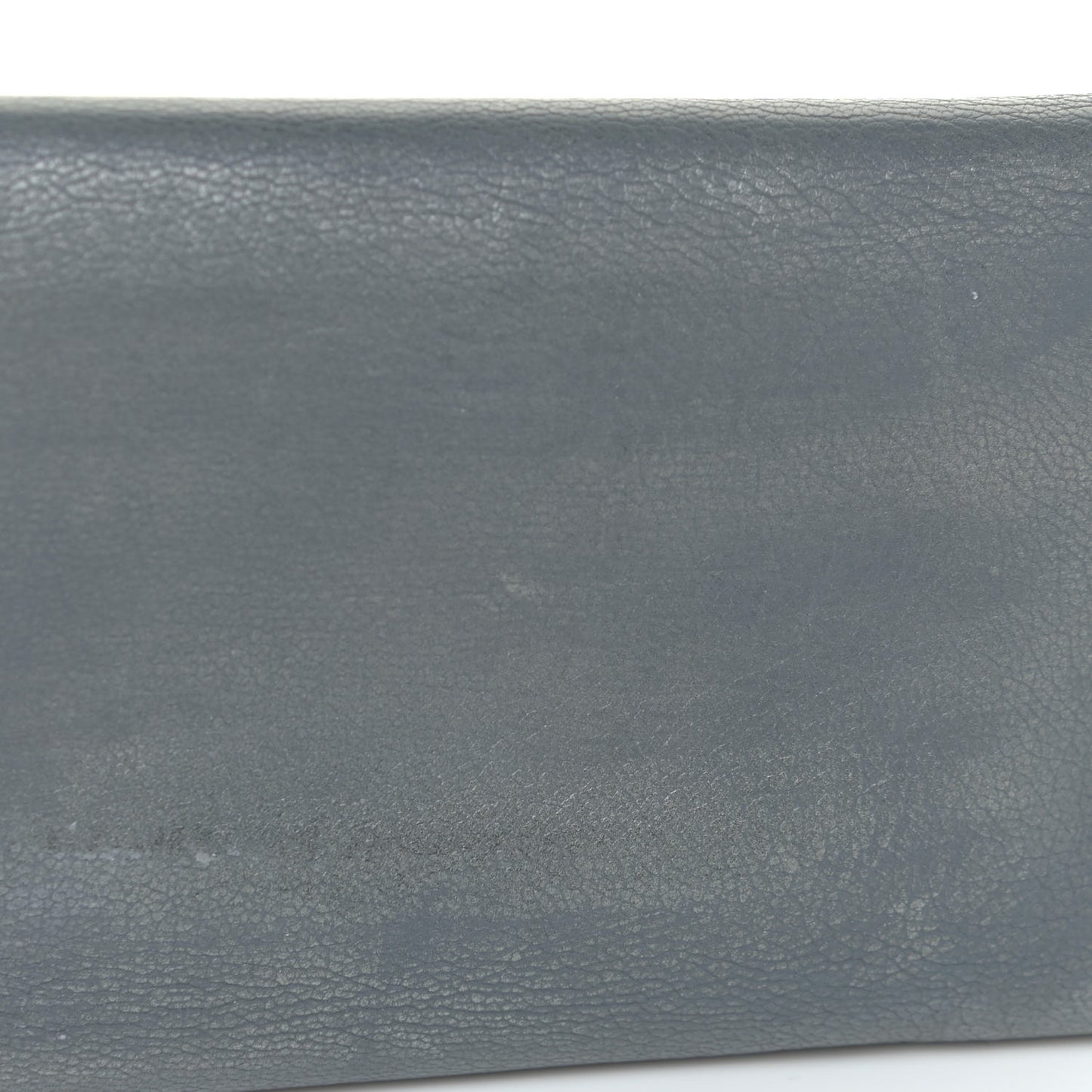 Metallic Goatskin Large Flap Wallet Silver