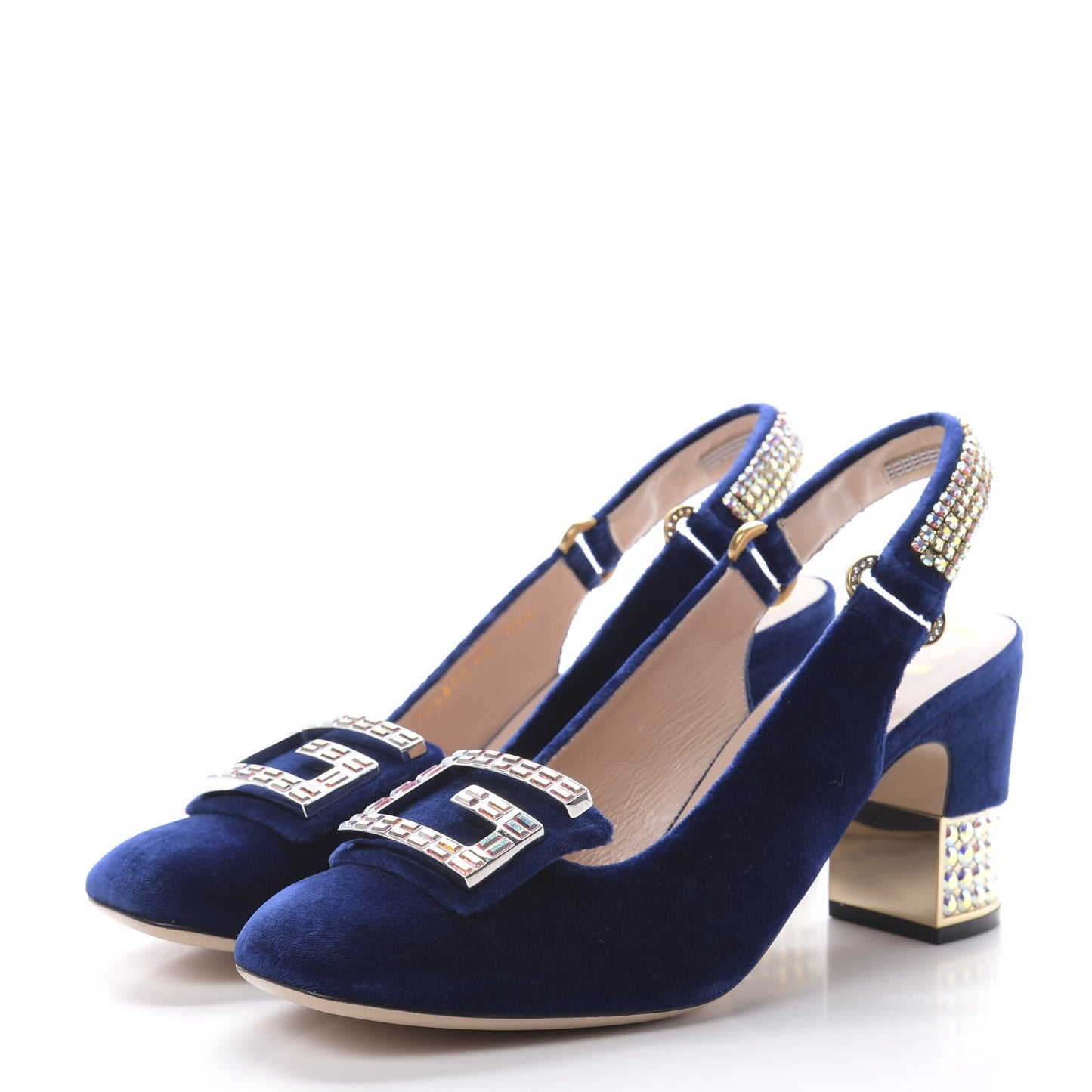 Velvet Crystal Square G Madelyn Slingbacks 40 Cobalt Blue