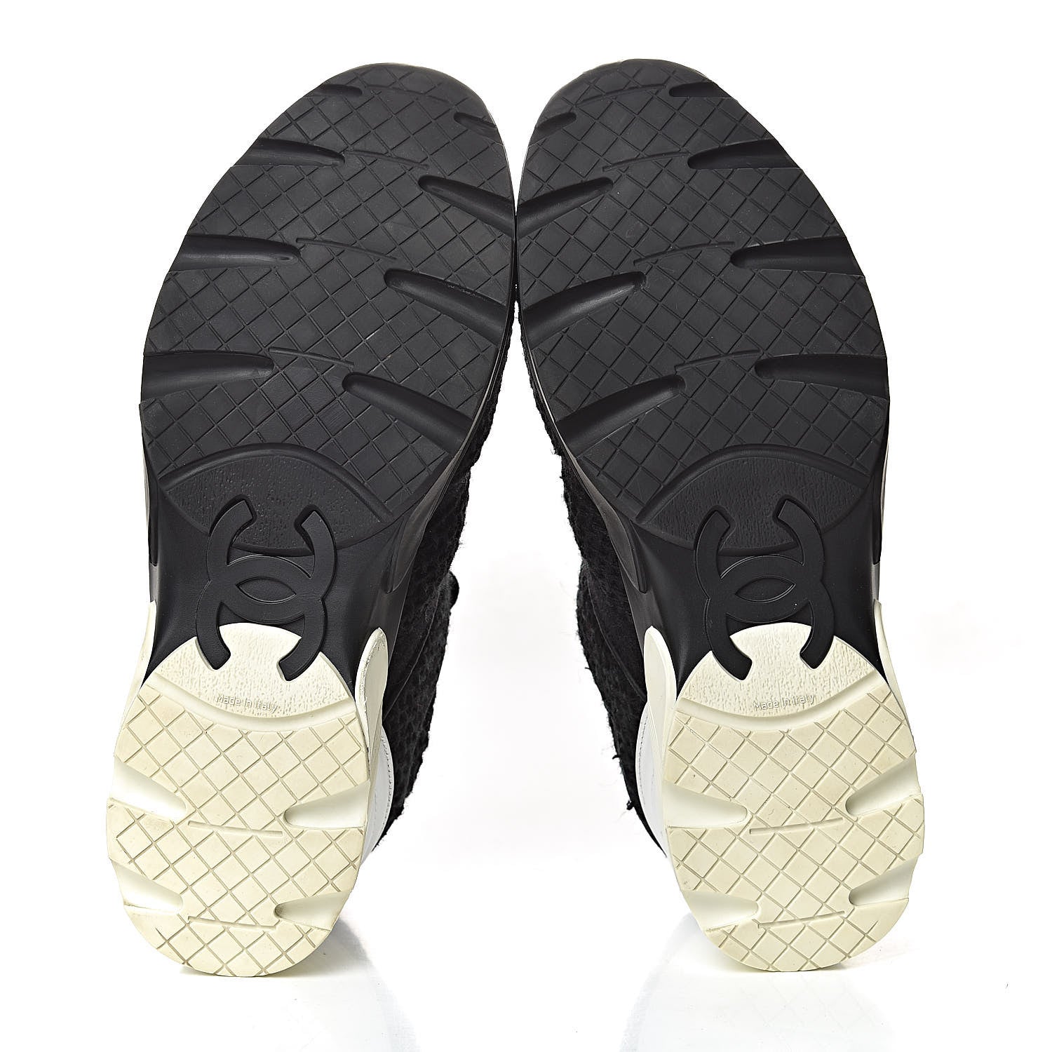 Chanel Tweed Calfskin Sneakers 38.5 Black 8 of 14