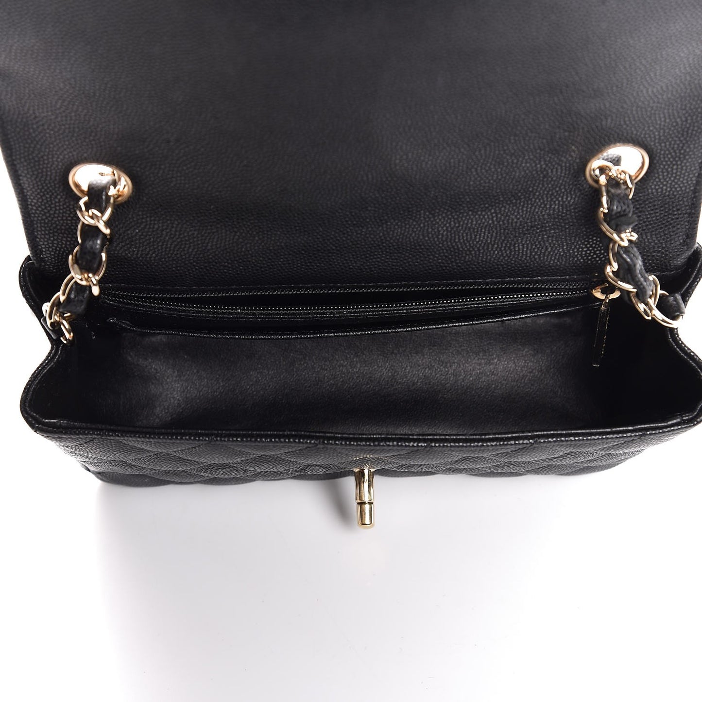Caviar Quilted Mini Rectangular Flap Black