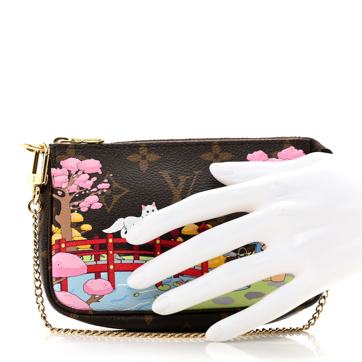 Louis Vuitton Monogram 2021 Christmas Animation Japanese Garden Mini Pochette Accessories Wisteria Pink 2 of 7