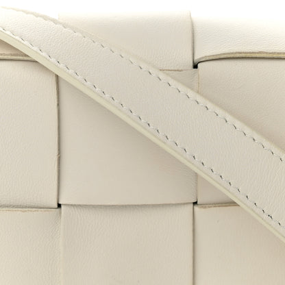 Bottega Veneta Lambskin Maxi Intrecciato Extra Mini Cassette Crossbody Bag White 7 of 9